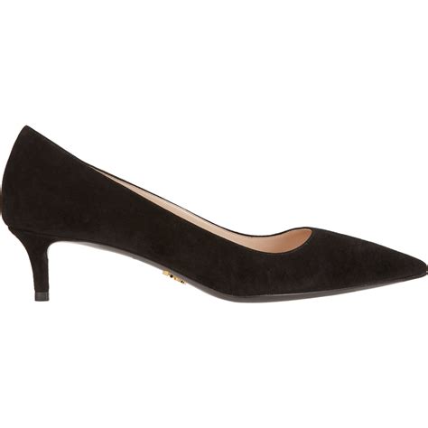 prada black suede kitten heels|Prada suede ankle strap pumps.